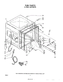 03 - Tub , Lit / Optional parts for Whirlpool Dishwasher GSHF7801W0 from AppliancePartsPros.com