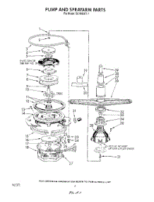 05 - Pump And Spray Arm parts for Whirlpool Dishwasher DU1800XT1 from AppliancePartsPros.com