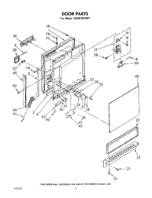 03 - Door parts for Whirlpool Dishwasher GSHU3024W1 from AppliancePartsPros.com