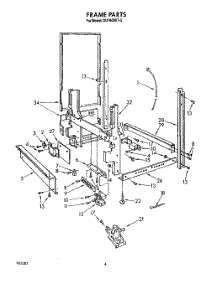 04 - Frame, Lit / Optional parts for Whirlpool Dishwasher DU1800XT2 from AppliancePartsPros.com