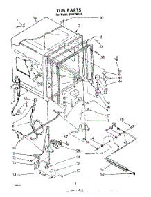 02 - Tub , Lit / Optional parts for Whirlpool Dishwasher SHU70010 from AppliancePartsPros.com
