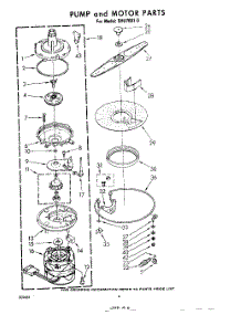 04 - Pump And Motor parts for Whirlpool Dishwasher SHU70010 from AppliancePartsPros.com