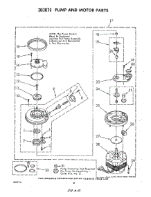 06 - 303876 Pump And Motor parts for Whirlpool Dishwasher DU4040XP0 from AppliancePartsPros.com