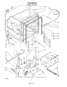 02 - Tub , Literature And Optional parts for Whirlpool Dishwasher DU8100XT3 from AppliancePartsPros.com