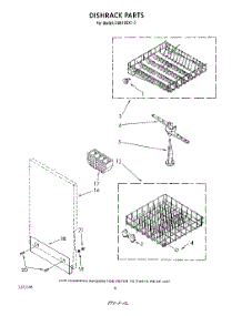 04 - Dishrack parts for Whirlpool Dishwasher DU8100XT3 from AppliancePartsPros.com
