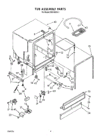 04 - Tub Assembly parts for Whirlpool Dishwasher DU8100XX1 from AppliancePartsPros.com