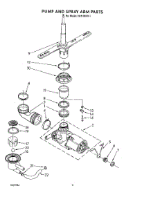 05 - Pump And Spray Arm parts for Whirlpool Dishwasher DU8100XX1 from AppliancePartsPros.com
