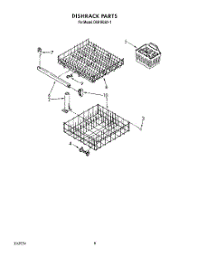 07 - Dishrack parts for Whirlpool Dishwasher DU8100XX1 from AppliancePartsPros.com