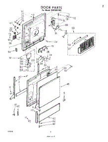 03 - Door parts for Whirlpool Dishwasher SHF5801W0 from AppliancePartsPros.com