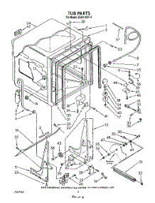 02 - Tub, Literature And Optional parts for Whirlpool Dishwasher DU8116XT4 from AppliancePartsPros.com