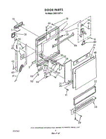03 - Door parts for Whirlpool Dishwasher DU8116XT4 from AppliancePartsPros.com