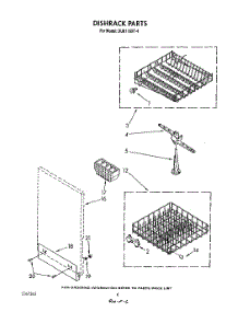 04 - Dishrack parts for Whirlpool Dishwasher DU8116XT4 from AppliancePartsPros.com