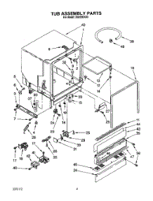 04 - Tub Assembly parts for Whirlpool Dishwasher DU8550XX0 from AppliancePartsPros.com