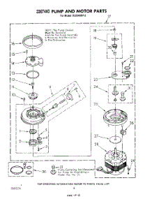 06 - 3367443 Pump And Motor parts for Whirlpool Dishwasher DU5040XP2 from AppliancePartsPros.com