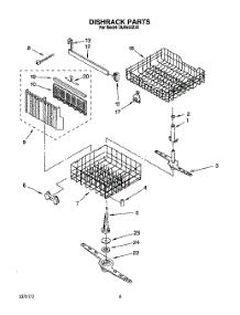 06 - Dishrack, Lit / Optional parts for Whirlpool Dishwasher DU8550XX0 from AppliancePartsPros.com