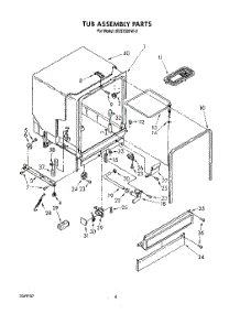 03 - Tub Assembly parts for Whirlpool Dishwasher DU5200XW0 from AppliancePartsPros.com
