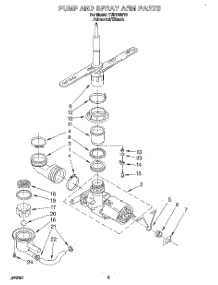 04 - Pump And Spray Arm parts for Whirlpool Dishwasher TUD7000Y0 from AppliancePartsPros.com