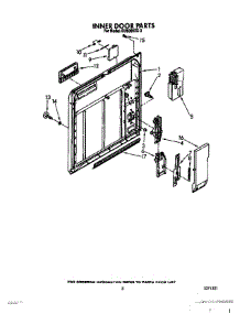 03 - Inner Door parts for Whirlpool Dishwasher DU8000XX2 from AppliancePartsPros.com