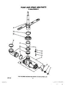 05 - Pump And Spray Arm parts for Whirlpool Dishwasher DU8000XX2 from AppliancePartsPros.com