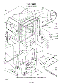 02 - Tub , Literature And Optional parts for Whirlpool Dishwasher DU4500XR1 from AppliancePartsPros.com
