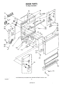 03 - Door parts for Whirlpool Dishwasher DU4500XR1 from AppliancePartsPros.com