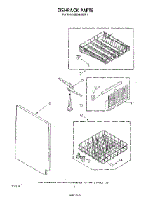 04 - Dishrack parts for Whirlpool Dishwasher DU4500XR1 from AppliancePartsPros.com