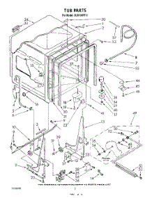 02 - Tub , Literature And Optional parts for Whirlpool Dishwasher DU8100XT2 from AppliancePartsPros.com