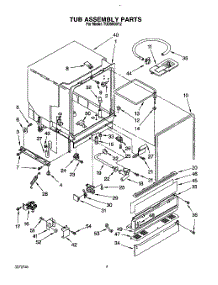04 - Tub Assembly, Lit / Optional parts for Whirlpool Dishwasher TUD5000Y2 from AppliancePartsPros.com