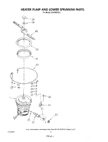 04 - Heater Pump And Lower Spray Arm parts for Whirlpool Dishwasher DU7800XS3 from AppliancePartsPros.com