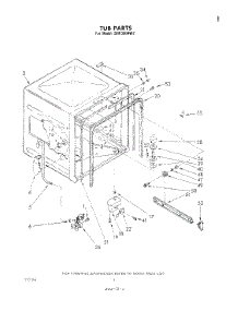 04 - Tub , Literature And Optional parts for Whirlpool Dishwasher SHF3804W2 from AppliancePartsPros.com
