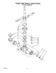 05 - Pump And Spray Arm parts for Whirlpool Dishwasher DU8000XX3 from AppliancePartsPros.com