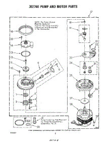 05 - 302740 Pump And Motor parts for Whirlpool Dishwasher DU9903XL0 from AppliancePartsPros.com