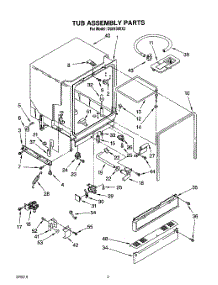 04 - Tub Assembly, Lit / Optional parts for Whirlpool Dishwasher DU8150XX3 from AppliancePartsPros.com