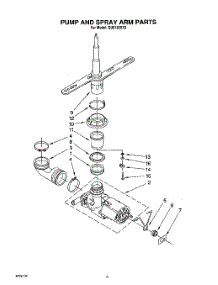 05 - Pump And Spray Arm parts for Whirlpool Dishwasher DU8150XX3 from AppliancePartsPros.com