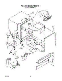 04 - Tub Assembly parts for Whirlpool Dishwasher DU8100XX0 from AppliancePartsPros.com