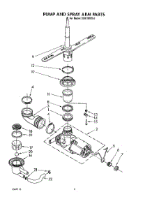 05 - Pump And Spray Arm parts for Whirlpool Dishwasher DU8100XX0 from AppliancePartsPros.com