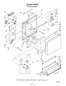 03 - Door parts for Whirlpool Dishwasher DU8500XT1 from AppliancePartsPros.com