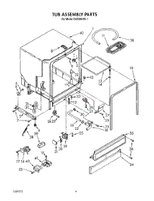 03 - Tub Assembly parts for Whirlpool Dishwasher DU5200XW1 from AppliancePartsPros.com