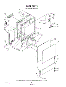 03 - Door parts for Whirlpool Dishwasher DP3800XLW0 from AppliancePartsPros.com