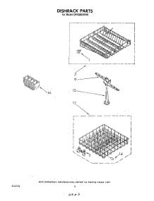 06 - Dishrack parts for Whirlpool Dishwasher DP3000XRW0 from AppliancePartsPros.com