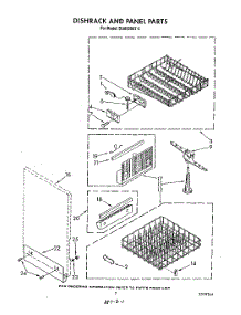 05 - Dishrack And Panel parts for Whirlpool Dishwasher DU8900XT5 from AppliancePartsPros.com