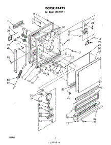 03 - Door parts for Whirlpool Dishwasher SHU70041 from AppliancePartsPros.com