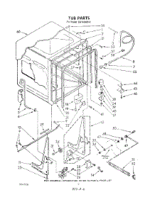 02 - Tub , Lit / Optional parts for Whirlpool Dishwasher DU7400XS0 from AppliancePartsPros.com