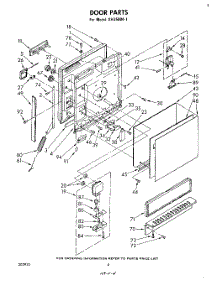 03 - Door parts for Whirlpool Dishwasher SHU50041 from AppliancePartsPros.com