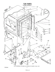 02 - Tub , Lit\Optional parts for Whirlpool Dishwasher DU8100XT1 from AppliancePartsPros.com