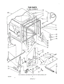 02 - Tub , Literature And Optional parts for Whirlpool Dishwasher DU3000XL0 from AppliancePartsPros.com