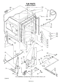 02 - Tub , Literature And Optional parts for Whirlpool Dishwasher DU7200XS1 from AppliancePartsPros.com