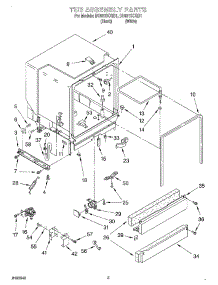 03 - Tub Assembly parts for Whirlpool Dishwasher DU931SCGB1 from AppliancePartsPros.com