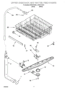 05 - Upper Dishrack And Water Feed parts for Whirlpool Dishwasher DU931SCGB1 from AppliancePartsPros.com
