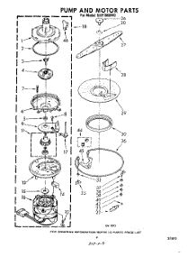 06 - Pump And Motor parts for Whirlpool Dishwasher SHF7800W0 from AppliancePartsPros.com